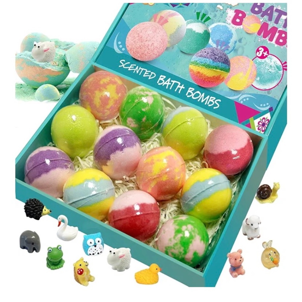 Unopened Kids bath bombs with surprise toys inside